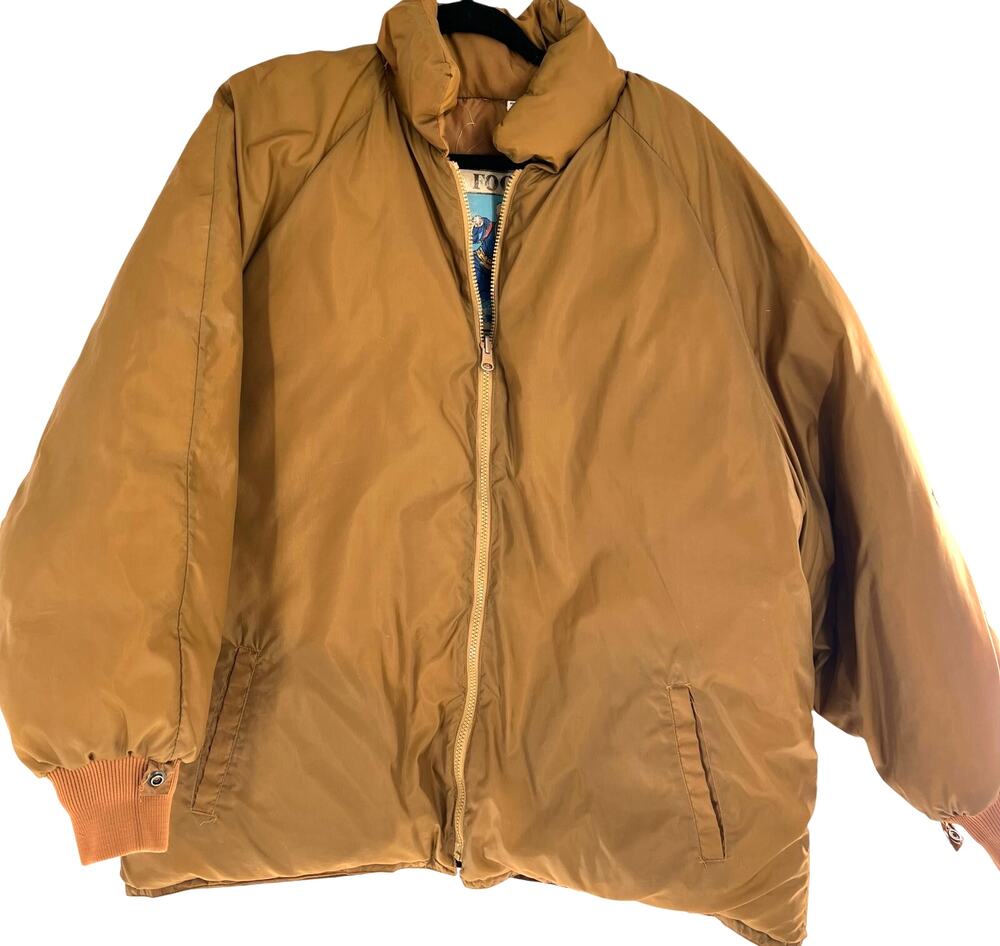 vintage Men's Glacial Fog by London Fog winter puffy coat tan brown no hood XL
